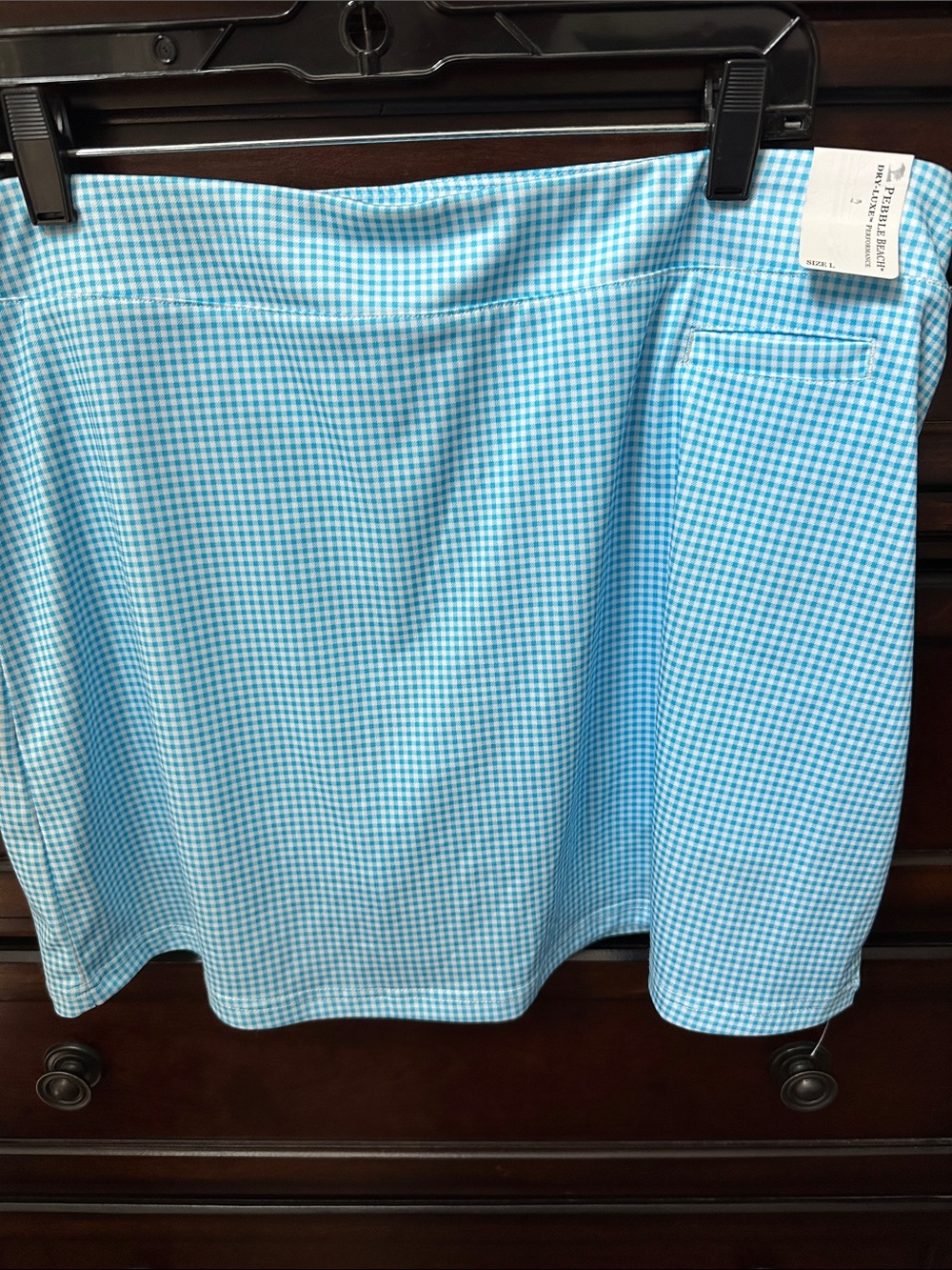 Pebble Beach Aqua Gingham A-Line Skirt